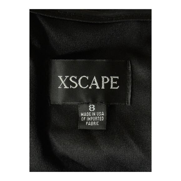 Xscape Evenings Ruffle Off the Shoulder Scuba Knit Dress black size 8 - Picture 6 of 8